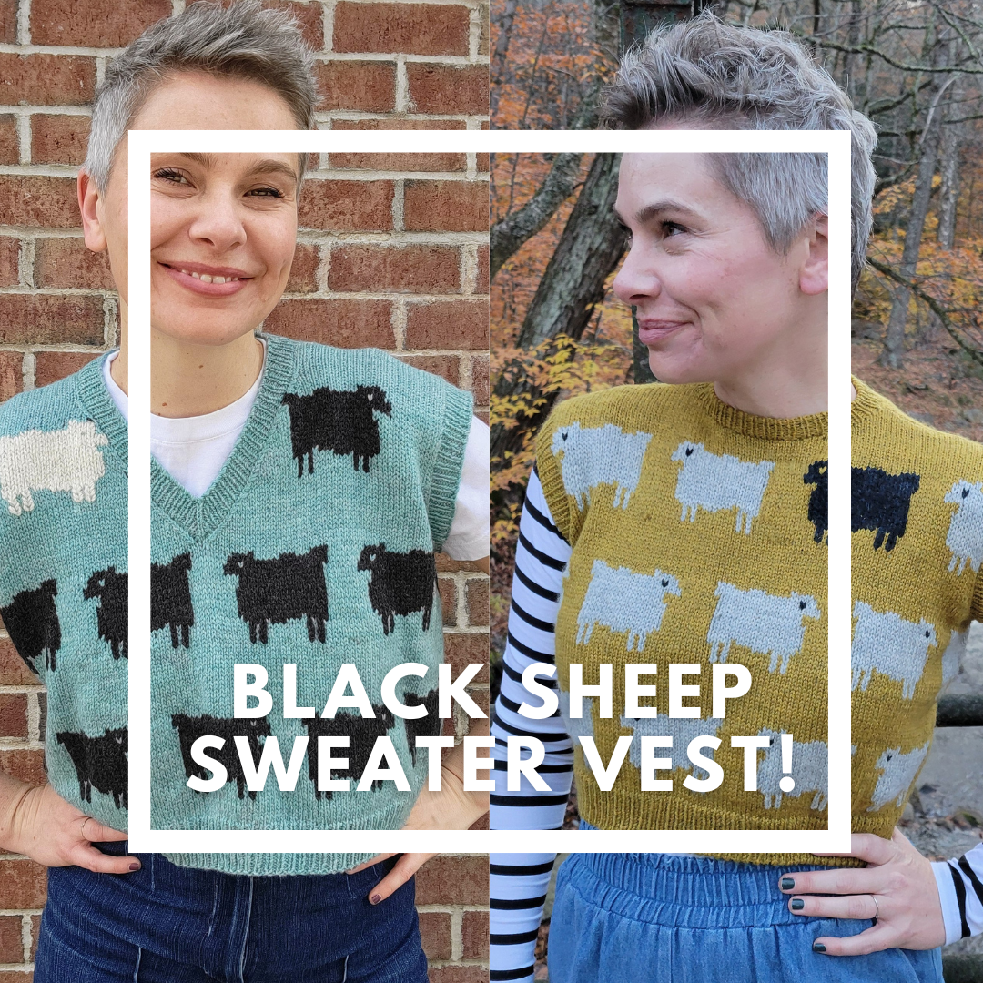 👏 New! Black Sheep Sweater Vest Class! — Allyson Knits!